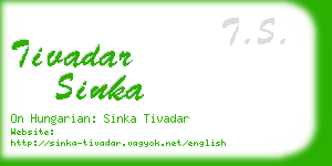 tivadar sinka business card